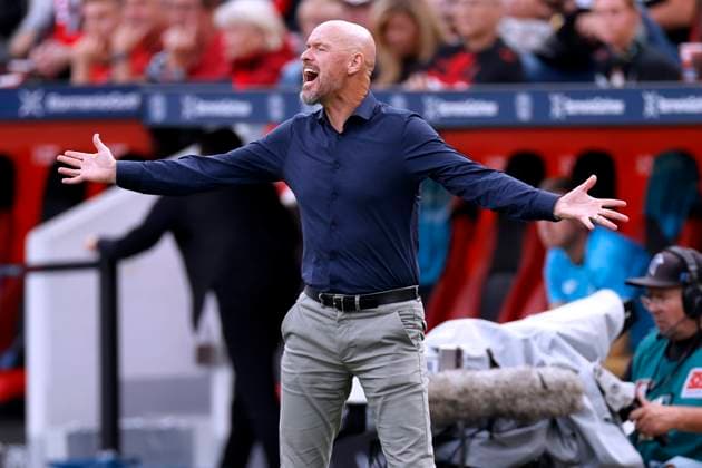 TEN HAG Erik Trainer Team Bayer 04 Leverkusen DFL Bundesliga Season 2025 2026 Match Bayer 04 Leverkusen TSG Hoffenheim 1 2 on 23 08 2025 in Leverkusen DFL REGULATIONS PROHIBIT ANY USE OF PHOTOGRAPHS as IMAGE SEQUENCES and or QUASI VIDEO Copyright: xLacixPerenyix