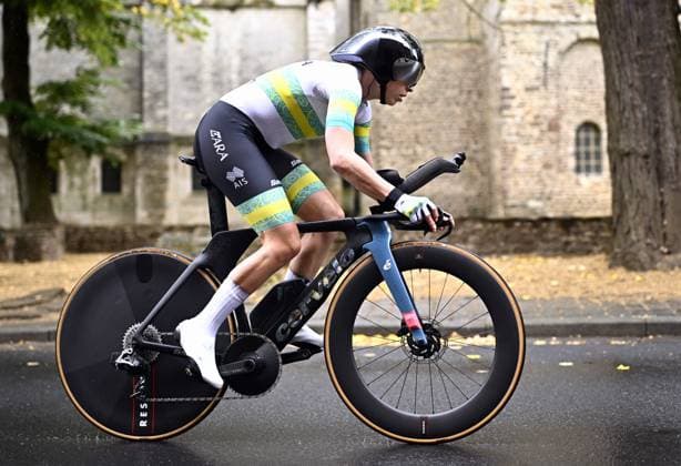 Australia Meg Lemon (WC4) pictured in action during the individual time trial at the UCI Para-cycling Road World Championships, Friday 29 August 2025, in Ronse. The UCI Para-Cycling Road World Championships take place from 28 to 31 Augustus in Ronse. JASPERxJACOBS  x132738996x