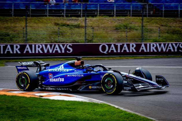 Formule 1 driver Alexander Albon of Williams during the match Formula 1 Zandvoort friday 2025, free practice at the Formula 1 circuit Zandvoort for the Formula One Zandvoort friday 2025 season 2025 2026 in ZANDVOORT, Netherlands on 29 august 2025, photo by Marcel van Dorst EYE4images DeFodi Images DATUM AANPASSEN