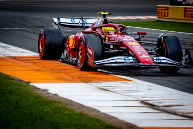 Formule 1 driver Lewis Hamilton of Ferrari during the match Formula 1 Zandvoort friday 2025, free practice at the Formula 1 circuit Zandvoort for the Formula One Zandvoort friday 2025 season 2025 2026 in ZANDVOORT, Netherlands on 29 august 2025, photo by Marcel van Dorst EYE4images DeFodi Images DATUM AANPASSEN