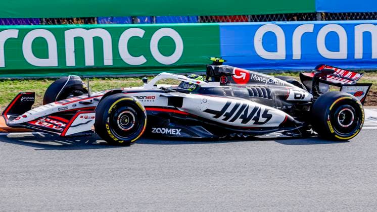 Oliver Bearman of the United Kingdom and Haas F1 Team during the Free Practice of the Formula 1 Heineken Dutch Grand Prix 2025 on Day 1 at Circuit Zandvoort on August 29, 2025 in Zandvoort, Netherlands Photo by Marcel ter Bals DeFodi Images