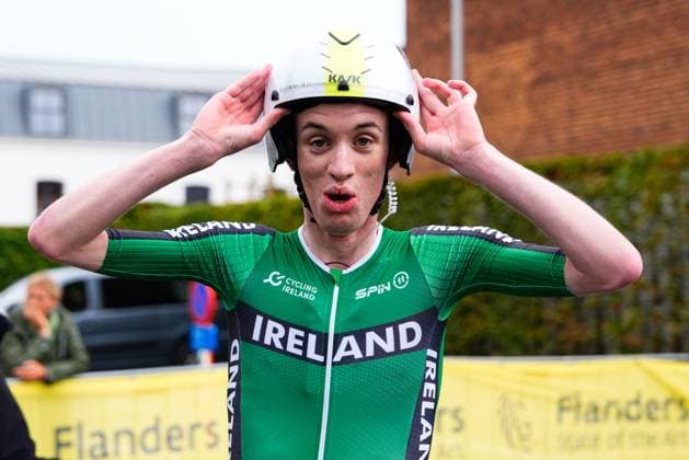2025 UCI Para-cycling Road World Championships Picture by Olly Hassell SWpix.com - 29 08 2025 - Cycling - 2025 UCI Para-cycling Road World Championships - Ronse, Flanders, Belgium - Men C1 Individual Time Trial (ITT) - Cormac O™Callaghan (Ireland) Copyright: x xSWpix.comx(t axPhotographyxHubxLtd)xOllyxHassell SWpix.comx SWP-3069-0814