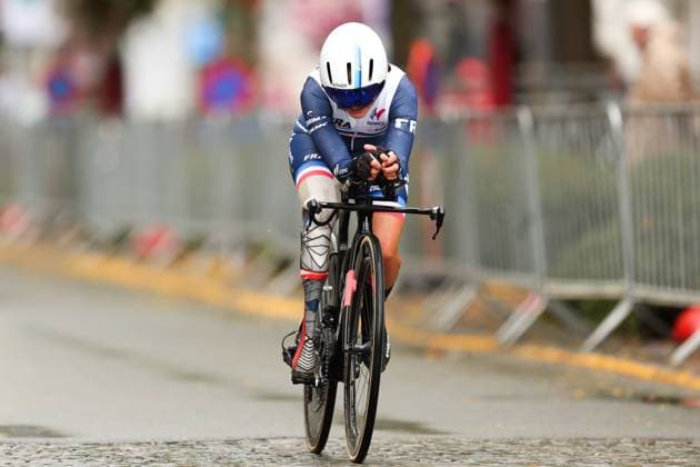 2025 UCI Para-cycling Road World Championships Picture by John Clifton SWpix.com - 29 08 2025 - Cycling - 2025 UCI Para-cycling Road World Championships - Ronse, Flanders, Belgium - Women C4 Individual Time Trial (ITT) - Katell Alencon (France) Copyright: x xSWpix.comx(t axPhotographyxHubxLtd)xJohnxClifton SWpix.comx SWP-3069-0823