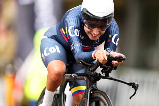 2025 UCI Para-cycling Road World Championships Picture by John Clifton SWpix.com - 29 08 2025 - Cycling - 2025 UCI Para-cycling Road World Championships - Ronse, Flanders, Belgium - Women C3 Individual Time Trial (ITT) - Paula Caballeros Perez (Colombia) Copyright: x xSWpix.comx(t axPhotographyxHubxLtd)xJohnxClifton SWpix.comx SWP-3069-0831
