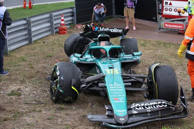 29 08 2025, Circuit Park Zandvoort, Zandvoort, FORMULA 1 HEINEKEN DUTCH GRAND PRIX 2025 , in the picture accident of Lance Stroll CAN , Aston Martin Aramco Cognizant Formula One Team Photo by Alessandro Martellotta Hasan Bratic DeFodi Images