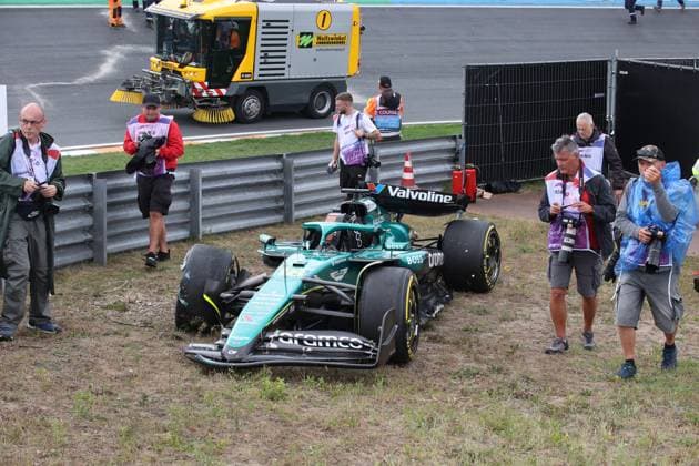 29 08 2025, Circuit Park Zandvoort, Zandvoort, FORMULA 1 HEINEKEN DUTCH GRAND PRIX 2025 , in the picture accident of Lance Stroll CAN , Aston Martin Aramco Cognizant Formula One Team Photo by Alessandro Martellotta Hasan Bratic DeFodi Images