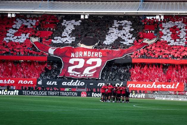 Choreo Choreography Choreography of the Nuremberg fans before the match, team circle, 1 FC Nuremberg vs SC Paderborn 07, DFL, 2 Bundesliga, Season 2025 2026, Max Morlock Stadion, 4 Matchday, Hinrunde, 29 08 2025 DFB regulations prohibit any use of photographs as image sequences and or quasi video Nuernberg Bayern Germany Copyright: xkolbert-press MartinxAgüerax