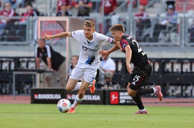 29 08 2025 Soccer Season 2025 2026 2 Soccer Bundesliga 04 Matchday 1 FC Nuremberg FCN Club SC Paderborn 07 SCP Sportfoto Zink DaMa xdaxmax DFL regulations prohibit any use of photographs as image sequences and or quasi video only for editorial use Filip Bilbija 7, SC Paderborn 07 Finn Ole Becker 25, 1 FC Nuremberg FCN