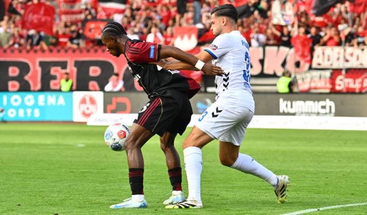 29 08 2025 Soccer Season 2025 2026 2 Soccer Bundesliga 04 Matchday 1 FC Nürnberg FCN Club SC Paderborn 07 SCP Sportfoto Zink xwoxzix DFL regulations prohibit any use of photographs as image sequences and or quasi video only for editorial use Mohamed Ali Zoma 23, 1 FC Nürnberg FCN Marcel Hoffmeier 33, SC Paderborn