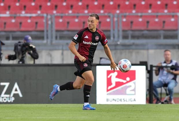 29 08 2025 Soccer Season 2025 2026 2 Soccer Bundesliga 04 Matchday 1 FC Nürnberg FCN Club SC Paderborn 07 SCP Sportfoto Zink DaMa xdaxmax DFL regulations prohibit any use of photographs as image sequences and or quasi video only for editorial use Julian Justvan 10, 1 FC Nürnberg FCN Freisteller Einzelbild