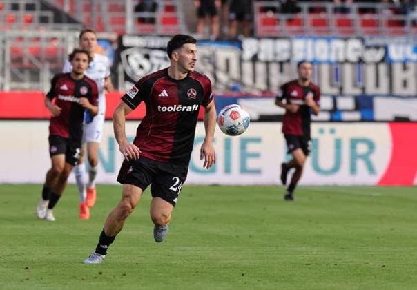 29 08 2025 Soccer Season 2025 2026 2 Soccer Bundesliga 04 Matchday 1 FC Nürnberg FCN Club SC Paderborn 07 SCP Sportfoto Zink DaMa xdaxmax DFL regulations prohibit any use of photographs as image sequences and or quasi video only for editorial use Luka Lochoshvili 24, 1 FC Nürnberg FCN Freisteller Einzelbild