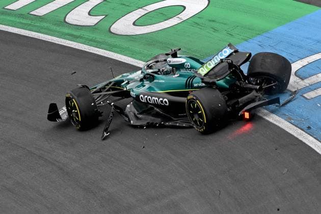 29 08 2025, xrarjax, Motorsport FIA Formula 1, 2025 Dutch Grand Prix v l Accident of Lance Stroll Aston Martin starting number 18 DFL DFB REGULATIONS PROHIBIT ANY USE OF PHOTOGRAPHS as IMAGE SEQUENCES and or QUASI VIDEO Zandvoort