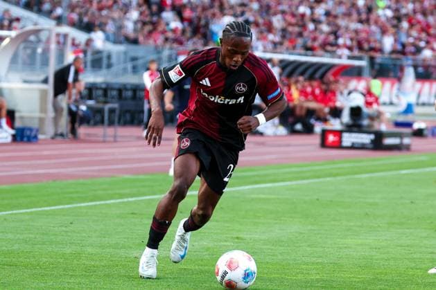 Mohamed Ali Zoma 23 1FC Nuernberg in action, 1 FC Nuernberg vs SC Paderborn 07, DFL, 2 Bundesliga, Saison 2025 2026, Max Morlock Stadion, 4 Spieltag, Hinrunde, 29 08 2025 DFB regulations prohibit any use of photographs as image sequences and or quasi video Nuernberg Bayern Germany Copyright: xkolbert-press MartinxAgüerax