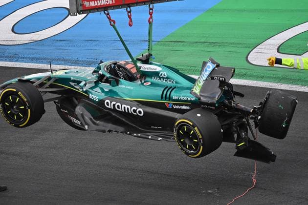 29 08 2025, xrarjax, Motorsport FIA Formula 1, 2025 Dutch Grand Prix v l Accident of Lance Stroll Aston Martin starting number 18 DFL DFB REGULATIONS PROHIBIT ANY USE OF PHOTOGRAPHS as IMAGE SEQUENCES and or QUASI VIDEO Zandvoort