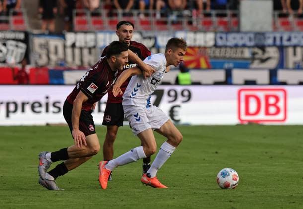 29 08 2025 Soccer Season 2025 2026 2 Soccer Bundesliga 04 Matchday 1 FC Nürnberg FCN Club SC Paderborn 07 SCP Sportfoto Zink DaMa xdaxmax DFL regulations prohibit any use of photographs as image sequences and or quasi video only for editorial use Luka Lochoshvili 24, 1 FC Nürnberg FCN Filip Bilbija 7, SC Paderborn 07