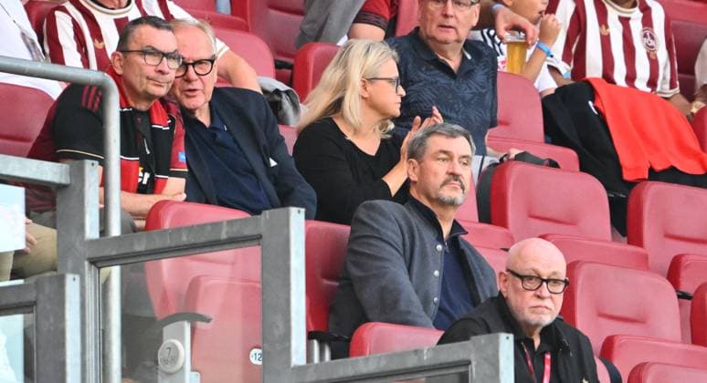 29 08 2025 Soccer Season 2025 2026 2 Soccer Bundesliga 04 Matchday 1 FC Nürnberg FCN Club SC Paderborn 07 SCP Sportfoto Zink xwoxzix DFL regulations prohibit any use of photographs as image sequences and or quasi video only for editorial use Peter Meier Chairman of the Supervisory Board 1 FC Nürnberg FCN Thomas Grethlein former Chairman of the Supervisory Board 1 FC Nürnberg FCN Markus Söder Bavarian Prime Minister