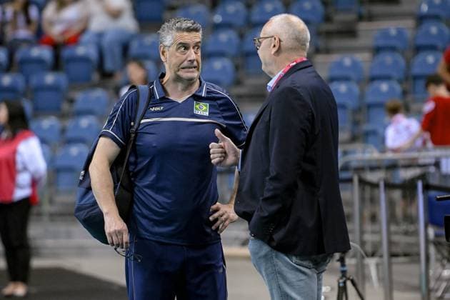 KRAKOW 12.07.2025 SIATKOWKA XXI MEMORIAL HUBERTA JERZEGO WAGNERA --- VOLLEYBALL XX1 HUBERT JERZY WAGNER MEMORIAL TOURNAMENT ARGENTYNA - BRAZYLIA --- ARGENTINA - BRASIL N Z MARCELO FRONCKOWIAK TOMASZ SWEDROWSKI FOT.PAWEL PIOTROWSKI 400MM.PL NEWSPIX.PL --- newspix.pl POLAND OUT! 