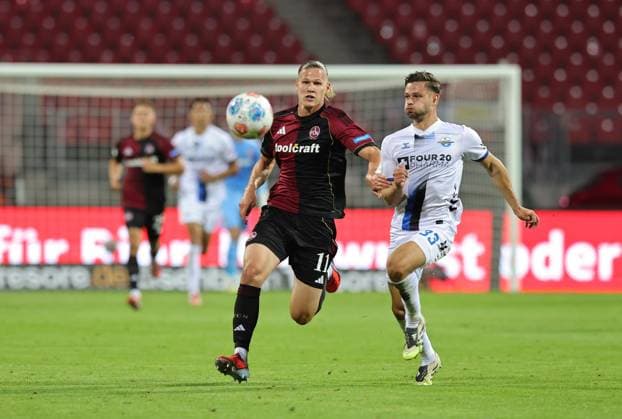 29 08 2025 Soccer Season 2025 2026 2 Soccer Bundesliga 04 Matchday 1 FC Nürnberg FCN Club SC Paderborn 07 SCP Sportfoto Zink DaMa xdaxmax DFL regulations prohibit any use of photographs as image sequences and or quasi video only for editorial use Artem Stepanov 11, 1 FC Nürnberg FCN Marcel Hoffmeier 33, SC Paderborn