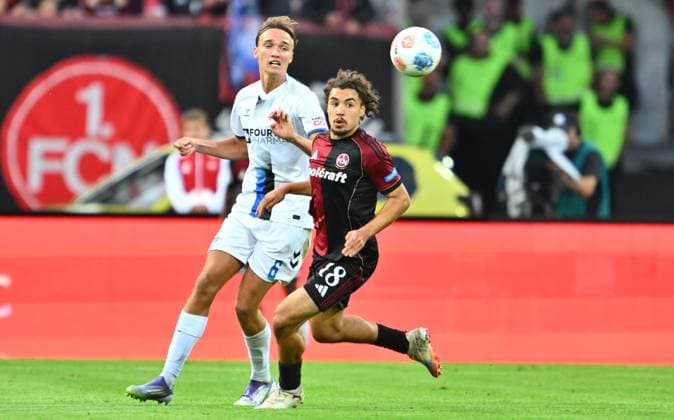 29 08 2025 Soccer Season 2025 2026 2 Soccer Bundesliga 04 Matchday 1 FC Nürnberg FCN Club SC Paderborn 07 SCP Sportfoto Zink xwoxzix DFL regulations prohibit any use of photographs as image sequences and or quasi video only for editorial use Luis Engelns 6, SC Paderborn 07 Rafael Lubach 18, 1 FC Nürnberg FCN