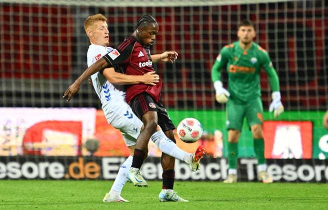 29 08 2025 Soccer Season 2025 2026 2 Soccer Bundesliga 04 Matchday 1 FC Nürnberg FCN Club SC Paderborn 07 SCP Sportfoto Zink xwoxzix DFL regulations prohibit any use of photographs as image sequences and or quasi video only for editorial use Laurin Curda 17, SC Paderborn 07 Mohamed Ali Zoma 23, 1 FC Nürnberg FCN
