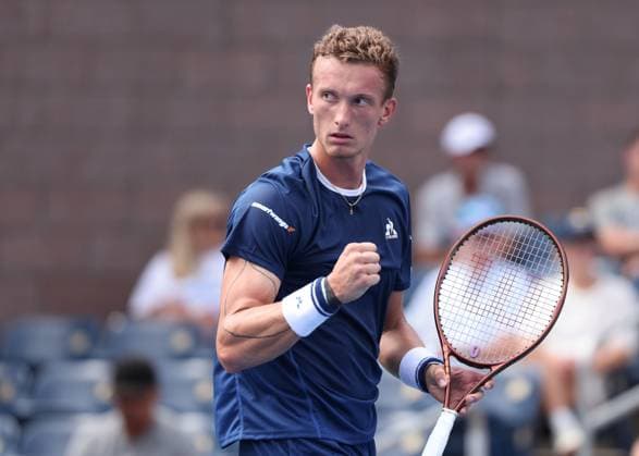 Jiri Lehecka CZE makes a fist and cheers, cheers, joy, emotion, USTA Billie Jean King National Tennis Center, Flushing Meadows, New York, USA Copyright: xJuergenxHasenkopfx