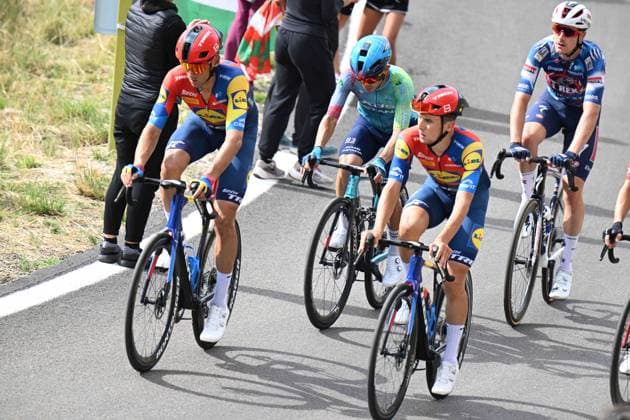 29-08-2025 Vuelta A Espana; Tappa 07 Andorra La Vella - Cerler; 2025, Lidl - Trek; Verona Quintanilla, Carlos; Bagioli, Andrea; Cerler; 