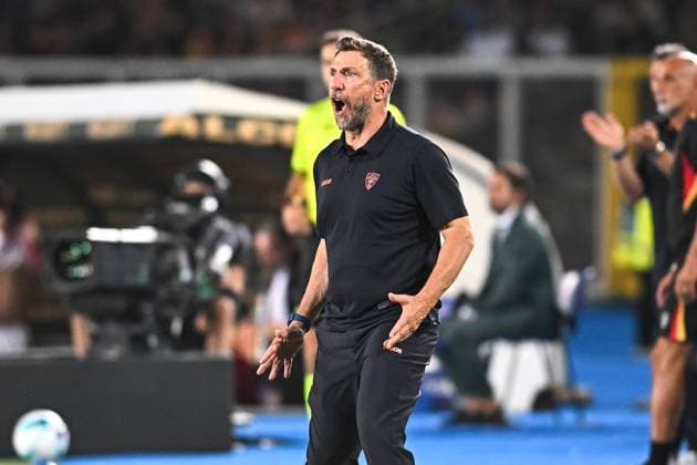Foto IPP Marco Verri Lecce 29 08 25 Calcio Campionato Serie A 2025 2026 Lecce-Milan nella foto Eusebio Di Francesco, allenatore del Lecce Italy Photo Press - World Copyright Lecce italy Italy ITALY  Copyright: xR4924_italyphotopressx