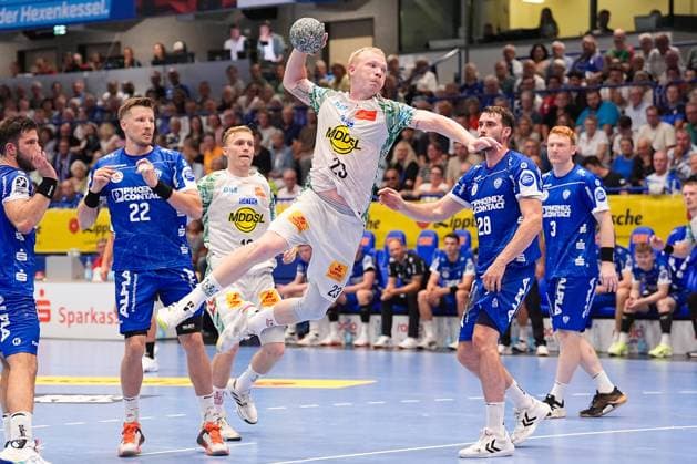 29 08 2025, xydrx, Handball, 1 HBL, TBV Lemgo Lippe SC Magdeburg, PHOENIX Contact Arena Magnus Saugstrup SC Magdeburg 23 North Rhine-Westphalia Germany