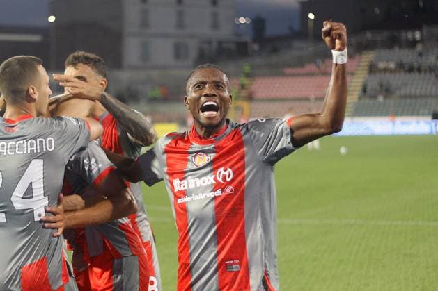DAVID OKEREKE, Cremonese, Serie A, 2025-26, Cremonese vs Sassuolo 3-2, 29-08-2025, Esultanza, Celebration, Jubel SERIE A 2025-26 CREMONESE-SASSUOLO 3-2