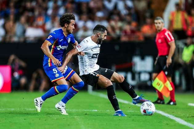 August 29, 2025, Valencia, Valencia, SPAIN: Luis Rioja of Valencia CF in action during the Spanish league, La Liga EA Sports, football match played between Valencia CF and Getafe CF at Mestalla stadium on August 29, 2025, in Valencia, Spain. Valencia SPAIN - ZUMAa181 20250829_zaa_a181_157 Copyright: xIvanxTerronx