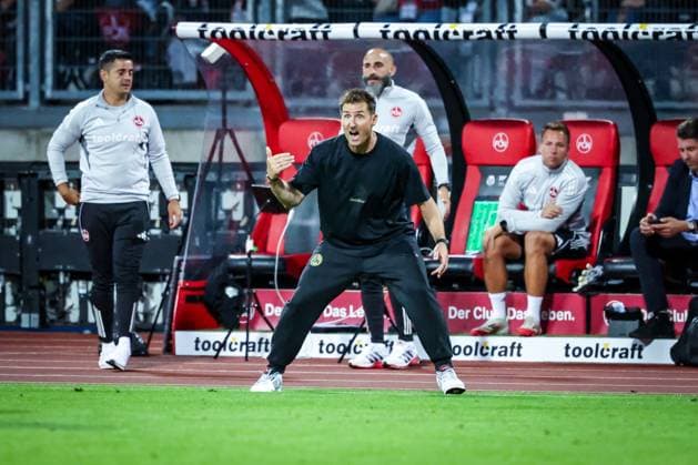 Head coach Miroslave Klose 1 FC Nuernberg very energetic on the sidelines, gives instructions, 1 FC Nuernberg vs SC Paderborn 07, DFL, 2 Bundesliga, Saison 2025 2026, Max Morlock Stadion, 4 Spieltag, Hinrunde, 29 08 2025 DFB regulations prohibit any use of photographs as image sequences and or quasi video Nuernberg Bayern Germany Copyright: xkolbert-press MartinxAgüerax