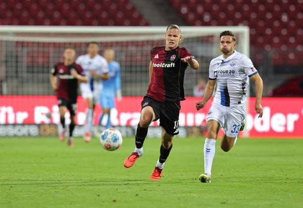 29 08 2025 Soccer Season 2025 2026 2 Soccer Bundesliga 04 Matchday 1 FC Nürnberg FCN Club SC Paderborn 07 SCP Sportfoto Zink DaMa xdaxmax DFL regulations prohibit any use of photographs as image sequences and or quasi video only for editorial use Artem Stepanov 11, 1 FC Nürnberg FCN Marcel Hoffmeier 33, SC Paderborn