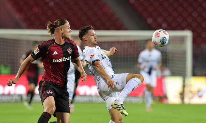 29 08 2025 Soccer Season 2025 2026 2 Soccer Bundesliga 04 Matchday 1 FC Nürnberg FCN Club SC Paderborn 07 SCP Sportfoto Zink DaMa xdaxmax DFL regulations prohibit any use of photographs as image sequences and or quasi video only for editorial use Artem Stepanov 11, 1 FC Nürnberg FCN Marcel Hoffmeier 33, SC Paderborn