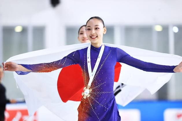 ANKARA, TURKEY - AUGUST 29: Gold medalist Mayuko Oka of Japan poses at medal ceremony for the Junior Women Free Skating during the ISU Junior Grand Prix Ankara 2025 at Umitkoy Ice Skating Complex on August 29, 2025 in Ankara, Turkey.  Copyright: xVCGx 111587780763