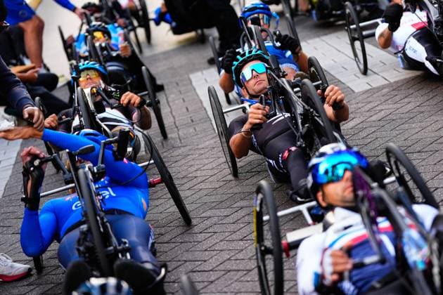 2025 UCI Para-cycling Road World Championships Picture by Olly Hassell SWpix.com - 30 08 2025 - Cycling - 2025 UCI Para-cycling Road World Championships - Ronse, Flanders, Belgium - Men H1-2 Road Race - Rory Mead (New Zealand) Copyright: x xSWpix.comx(t axPhotographyxHubxLtd)xOllyxHassell SWpix.comx SWP-3069-0899