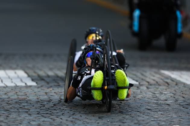 2025 UCI Para-cycling Road World Championships Picture by John Clifton SWpix.com - 30 08 2025 - Cycling - 2025 UCI Para-cycling Road World Championships - Ronse, Flanders, Belgium - Men H1-2 Road Race Copyright: x xSWpix.comx(t axPhotographyxHubxLtd)xJohnxClifton SWpix.comx SWP-3069-0925