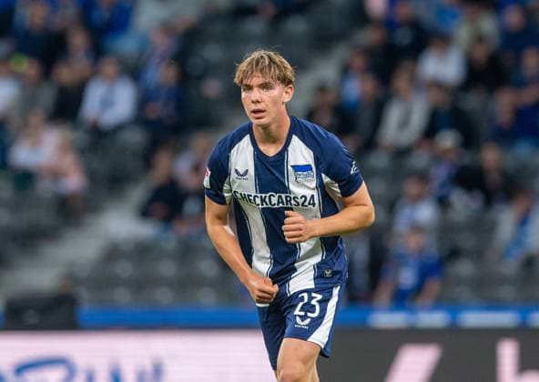 Fussball, Herren, Saison 2025 2026, 2. Bundesliga (4. Spieltag), Hertha BSC - SV Elversberg, Kennet Eichhorn (Hertha BSC), 29.08. 2025, *** Soccer, Men, Season 2025 2026, 2 Bundesliga 4 Matchday , Hertha BSC SV Elversberg, Kennet Eichhorn Hertha BSC , 29 08 2025, Copyright: xSebastianxRäppold MatthiasxKochx