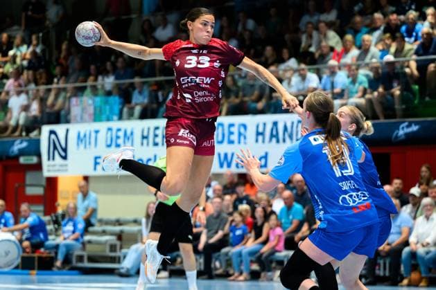 Handball Bundesliga Women, Sport Union Neckarsulm HSG Bensheim Auerbach Lucie Marie Kretzschmar HSG Bensheim Neckarsulm Ballei Baden Württemberg Germany
