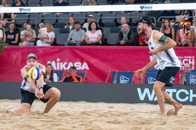 Beach Pro Tour Elite 16 Hamburg, 30 08 2025 Nils Ehlers Player No 1, GER , Clemens Wickler Player No 2 Beach Pro Tour Elite 16 Hamburg on 30 08 2025 Copyright: xBEAUTIFULxSPORTS PeterxWeberx