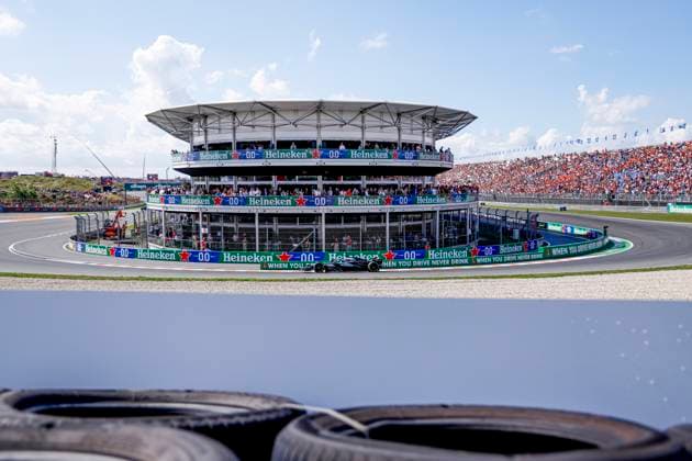 George Russell of the United Kingdom and Mercedes AMG Petronas F1 Team during the Free Practice of the Formula 1 Heineken Dutch Grand Prix 2025 on Day 2 at Circuit Zandvoort on August 30, 2025 in Zandvoort, Netherlands Photo by Marcel ter Bals DeFodi Images