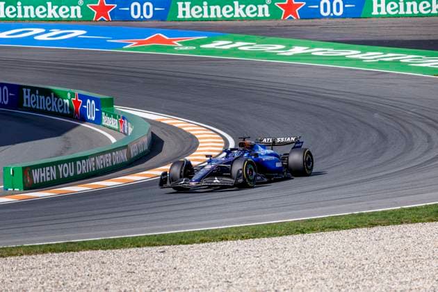 Alexander Albon of Thailand and Williams during the Free Practice of the Formula 1 Heineken Dutch Grand Prix 2025 on Day 2 at Circuit Zandvoort on August 30, 2025 in Zandvoort, Netherlands Photo by Marcel ter Bals DeFodi Images