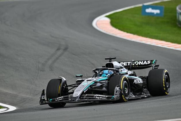 30th August 2025; Circuit Zandvoort, Zandvoort, North Holland, Netherlands; Formula 1 Heineken Dutch Grand Prix 2025 ; Qualification Day; George Russell (GBR) in the F1 W16 of Mercedes-AMG Petronas F1 Team during free practice  GodfreyxPitt