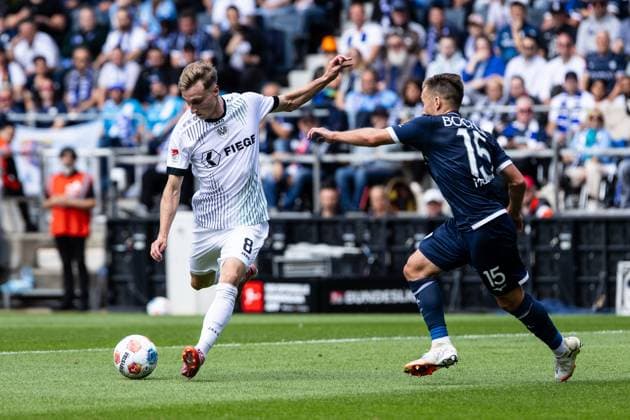 2 Soccer Bundesliga VfL Bochum SC Preußen Münster 30 08 2025 Joshua Mees SC Preußen Münster, 8 , Felix Passlack VfL Bochum, 15 Joshua Mees SC Preußen Münster, 8 scores against VfL Bochum, 1 0 2 Soccer Bundesliga VfL Bochum SC Preußen Münster Vonovia Ruhrstadion, Bochum 30 08 2025 DFL regulations prohibit any use of photographs as image sequences and or quasi video Copyright: xBEAUTIFULxSPORTS Buriakovx