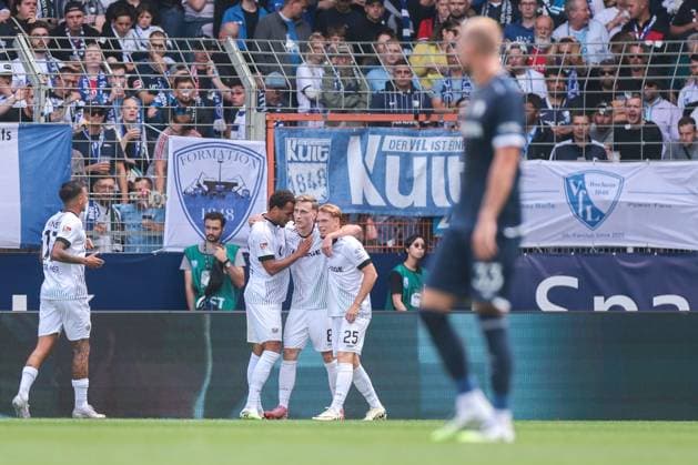30 08 2025, 2 Bundesliga, Matchday 4, VfL Bochum 1848 Preußen Münster, Joshua Mees Preußen Münster celebrates the goal to 0 1, Bochum Vonovia Ruhrstadion NRW Germany xRHR PHOTO DEx Copyright: DennisxEwert RHR-FOTOx RHR-FOTO DE