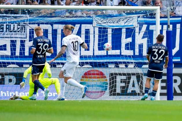 Joshua Mees Preußen Münster scores the goal for 0 1 during the 2 Bundesliga match between VfL Bochum and Preußen Münster, Vonovia Ruhrstadion on August 30, 2025 in Bochum, Germany Photo by Alex Gottschalk DeFodi Images Joshua Mees Preußen Münster scores his team s first goal during the 2 Bundesliga match between VfL Bochum and Preußen Münster at Vonovia Ruhrstadion on August 30, 2025 in Bochum, Germany Photo by Alex Gottschalk DeFodi Images DFB DFL REGULATIONS PROHIBIT ANY USE OF PHOTOGRAPHS AS IMAGE SEQUENCES AND OR QUASI VIDEO Photo by Alex Gottschalk DeFodi Images DFB DFL REGULATIONS PROHIBIT ANY USE OF PHOTOGRAPHS AS IMAGE SEQUENCES AND OR QUASI VIDEO