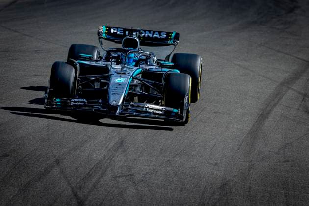 Formule 1 driver George Russell of Mercedes during the match Formula 1 Zandvoort saturday 2025, free practice and qualification at the Formula 1 circuit Zandvoort for the Formula One Zandvoort saterday season 2025 2026 in ZANDVOORT, Netherlands on 30 august 2025, photo by Marcel van Dorst EYE4images DeFodi Images
