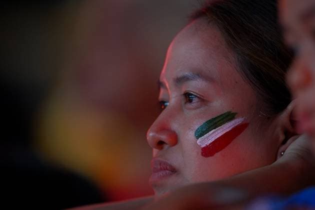 Italy v Germany - FIVB Women’s World Volleyball Championship BANGKOK, THAILAND - AUGUST 30: Supporters of Italy follow the FIVB Women’s World Volleyball Championship match between Italy and Germany at Huamark Indoor Stadium in Bangkok, Thailand on August 30, 2025. Mustafa Hatipoglu Anadolu Bangkok Thailand. Editorial use only. Please get in touch for any other usage.  Copyright: x2025xAnadoluxMustafaxHatipoglux
