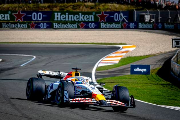 Formule 1 driver Isack Hadjar of Racing Bulls during the match Formula 1 Zandvoort saturday 2025, free practice and qualification at the Formula 1 circuit Zandvoort for the Formula One Zandvoort saturday 2025 season 2025 2026 in ZANDVOORT, Netherlands on 30 august 2025, photo by Marcel van Dorst EYE4images DeFodi Images