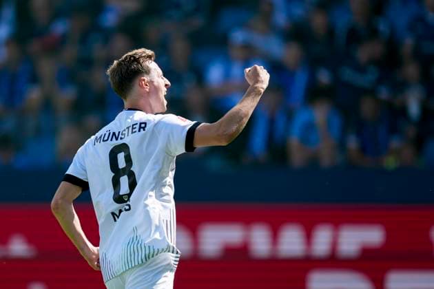 Joshua Mees Preußen Münster celebrates after scoring his team s second goal during the 2 Bundesliga match between VfL Bochum and Preußen Münster, Vonovia Ruhrstadion on August 30, 2025 in Bochum, Germany Photo by Alex Gottschalk DeFodi Images Joshua Mees Preußen Münster celebrates after scoring his team s second goal during the 2 Bundesliga match between VfL Bochum and Preußen Münster at Vonovia Ruhrstadion on August 30, 2025 in Bochum, Germany Photo by Alex Gottschalk DeFodi Images DFB DFL REGULATIONS PROHIBIT ANY USE OF PHOTOGRAPHS AS IMAGE SEQUENCES AND OR QUASI VIDEO Photo by Alex Gottschalk DeFodi Images DFB DFL REGULATIONS PROHIBIT ANY USE OF PHOTOGRAPHS AS IMAGE SEQUENCES AND OR QUASI VIDEO