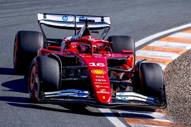Charles Leclerc of Monaco and Scuderia Ferrari HP F1 Team competing in the Qualification of the Formula 1 Heineken Dutch Grand Prix 2025 on Day 2 at Circuit Zandvoort on August 30, 2025 in Zandvoort, Netherlands Photo by Marcel ter Bals DeFodi Images